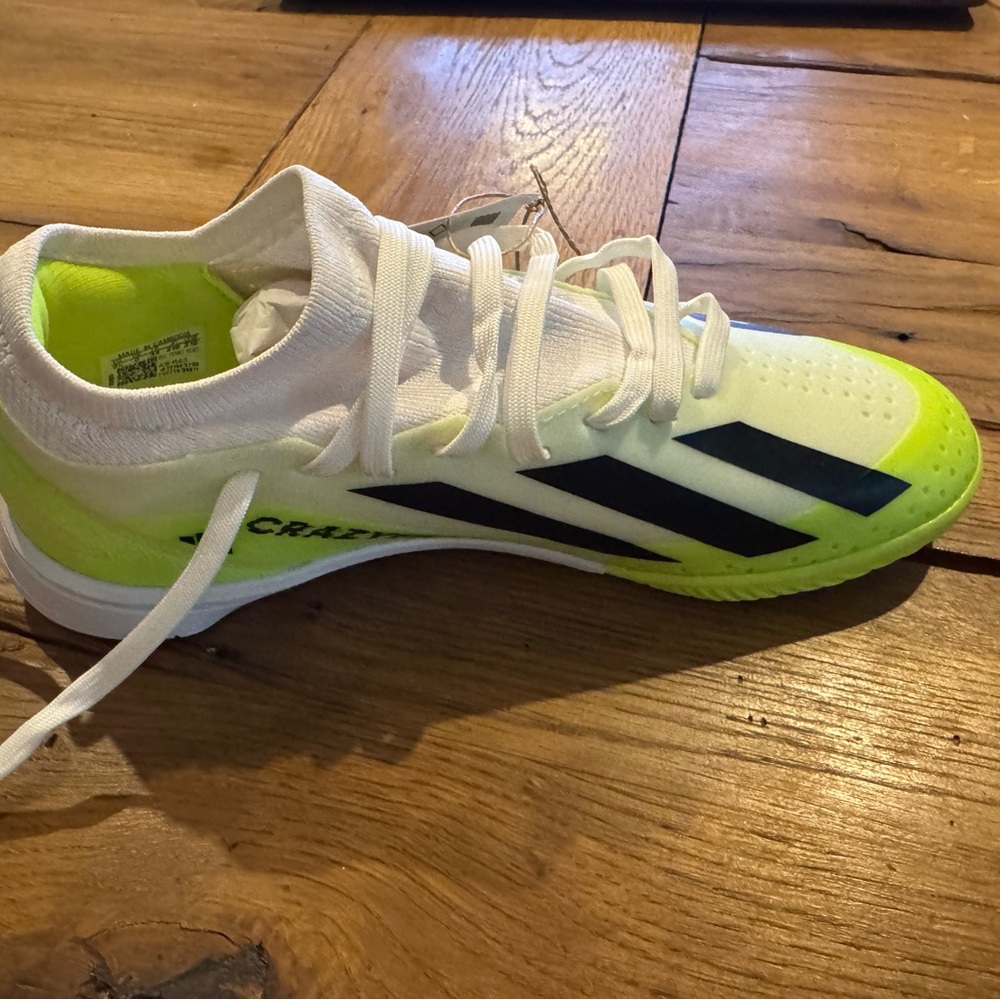 Adidas White and Yellow Sneakers Sleek Modern Design- Indoor soccer shoes
